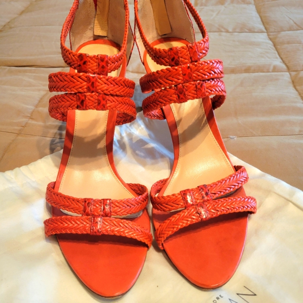 Alexandre Birman Orange Strappy Heels